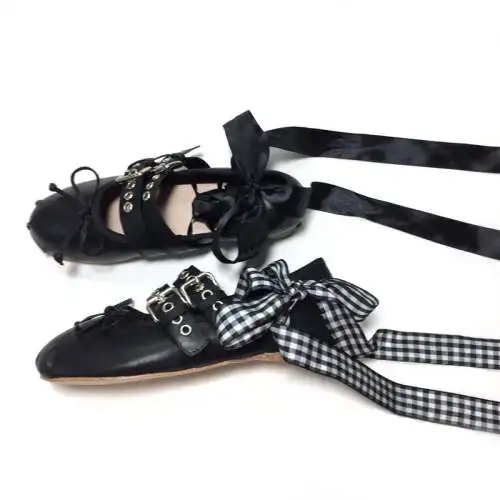 Womens Pumps Flat Shoes Retro Comfort Satin Denim Buckle Ballet Dancing ... - £192.19 GBP