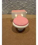 Fisher Price Loving Family Dollhouse Bathroom Toilet with Pink Lid 1993 - $12.28 CAD