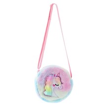 New Designer Kids Rainbow Plush Unicorn Purse Little Girls Cute Fluffy Crossbody - £14.00 GBP