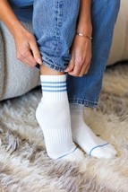 White &amp; Blue Sporty Ankle Socks - $7.69