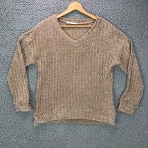 Potters Pot Sweater Womens L Light Brown V-Neck Soft Pullover Casual Shi... - £6.84 GBP