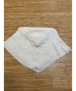 Newborn Infant Baby in Ivory/White Knit crocheted blanket throw Elegant - $17.42