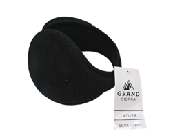 NEW Grand Sierra Earmuffs Black Plush Soft Warm Protector Ear Cover Wrap OSFA - £8.58 GBP