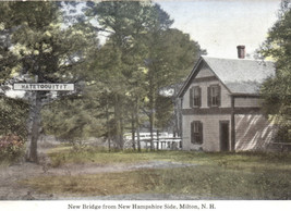 Milton New Hampshire New Bridge Sign House Antique Postcard - $8.98