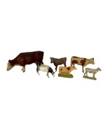 Vintage Lot of 6 Cows Rubber, Metal, Composition Farm Animals Farmhouse ... - $240.54 MXN