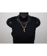 Vintage Yellow Amber Faceted Colored Gold Tone Choker Necklace 16&quot; Unbra... - €8,65 EUR