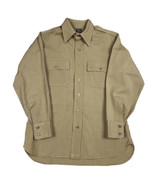 Vintage 50s Khaki Elbeco Sanforized Poplin Uniform Workwear Officer Shir... - £19.46 GBP