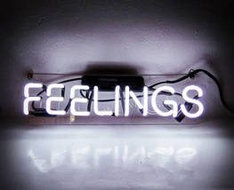 Handmade &#39;Feelings&#39; Wedding Art Banner Room Decor Beer Bar Neon Light Sign 14&quot;x3 - £55.14 GBP