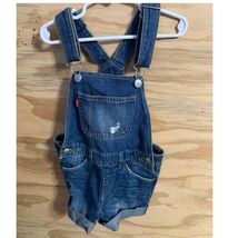 Girls Levis Denim Shortalls 6 Overalls Distressed Pockets Adjustable  - $13.50