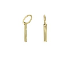 Tiny Tiny Vertical rectangular 14K sold Gold  Bar Charm pendant ( 1 pc ) - £22.14 GBP