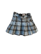 Floriane Skirt blue black gray plaid girls sz 8 years made in France - £11.76 GBP