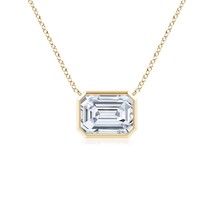 ANGARA Lab-Grown 0.65 Ct Emerald-Cut Diamond Pendant Necklace in 14K Gold - £678.93 GBP