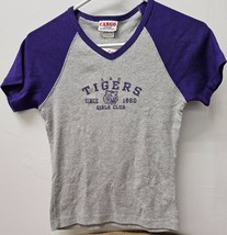 LSU Tigers Girls Club Since 1860 Tshirt Ladies Sz S Grey+Purple - £9.38 GBP