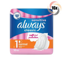 16x Packs Always Sensitive Classic Soft Feel Wings Pads | 10 Per Pack | Size 1 - £45.91 GBP