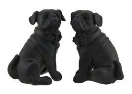Scratch &amp; Dent Adorable Brown Enamel Finish Pug Dog Bookends Set of 2 - £16.29 GBP