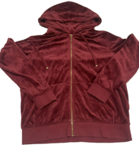 Vintage Juicy Couture Velour Womens Hoodie S Red Jacket Zip Up EUC Y2K Soft - £15.96 GBP