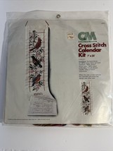 1978 Columbia-Minerva Stamped Cross Stitch Kit Calendar “Song Birds” 7”x35” USA - $13.09