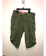 Faded Glory Y2K Girls SZ 14 Cargo Capri Pants Olive Green - $75.07 MXN
