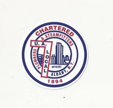 UA Local 7 Albany NY PLUMBERS &amp; STEAMFITTERS retro Sticker 2.5" - $4.00