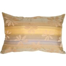 PILLOW DÉCOR Beige Floral on Stripes Square Decorative Pillow - £40.50 GBP