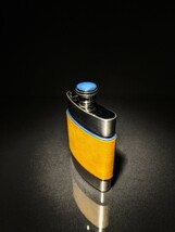 Brizard and Co Flask Blue and Camel Color Leather Made in USA image 3