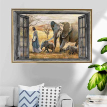 Jesus Savanna Land And Elephant Family Gift for Jesus Christ Canvas Wall Art - £18.34 GBP+