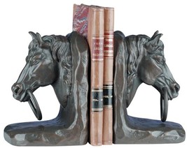 Bookends Ringed Horse Head Equestrian OK Casting Hand Painted Traditional - £196.74 GBP