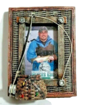 River&#39;s Edge Fly Fishing Picture Frame 3-D Rod Reel Creel 2 X 3- Stoneware NEW - £14.06 GBP