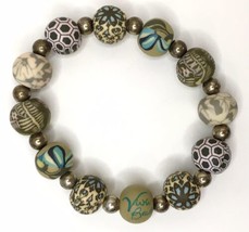 Viva Beads Muted Tones Boho Tropical Theme Polymer Clay Bead Bracelet St... - $15.00