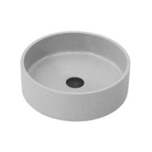 Grey Concrete Circular Vessel Bathroom Sink 15.4&quot;lÃ15.4&quot;wÃ4.7&quot;h Round St1 - £108.43 GBP