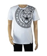 Mens PLATINI Sports Shirt With Rhine Stones Lion Medallion Chain SS3612 ... - $39.99