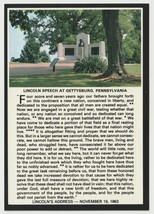 Lincolns Address 1863 Gettysburg National Military Park Vintage Post Card - £3.91 GBP