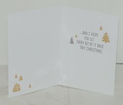 Hallmark XZH 598 4 Gold Silver House Trees Christmas Card Red Envelope Package 3 image 3