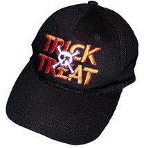 Black Halloween Trick Or Treat Black Skull Crossbones Snapback Baseball Cap Hat - £13.43 GBP