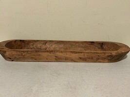 New rustic carved wood Dough Bowl - 20 inch long image 6