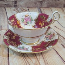 Antique Samuel Radford Fenton Tea Cup and Saucer, Hand Painted Roses, Wi... - £19.45 GBP