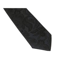 Men's Stacy Adams Tie and Hankie Set Woven Silky Satin #SAT102 Black Paisley image 3