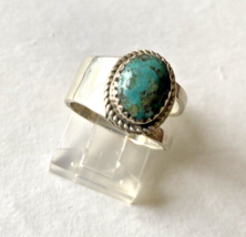 Native American Zuni  ~ Anson  Sterling Silver / Turquoise Ring ~ Size 6 - $127.71