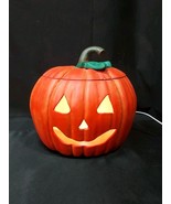1979 Scioto Molds Light Up Ceramic Halloween Pumpkin Jack O Lantern WORKS - $745.41 MXN