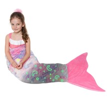 Mermaid Tail Blanket For Girls, Glow In The Dark Mermaid Sleeping Bag, Stars And - £30.55 GBP