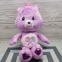 Care Bear Tie Dye Share Bear Purple Lollipop Plush Stuffed Play Along 20... - £7.84 GBP