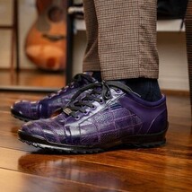 Bari Genuine Lizard Fashion Sneaker Sporty Shoes Purple image 6
