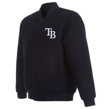 MLB Tampa Bay Rays JH Design Wool Reversible Jacket 2 Front Patches Logo  - £110.16 GBP