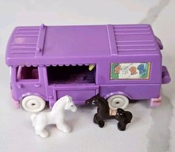 Vintage 1994 Bluebird Polly Pocket Stable on the Go w/ 2 Horses - Missing Doll - £17.85 GBP