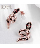 DOTEFFIL 925 Silver Rose Gold Serpentine AAA Zircon Earring For Woman Fashion Pa - $19.24