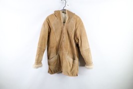 Vintage 90s Streetwear Womens Large Fleece Lined Suede Leather Penny Lane Jacket - £116.92 GBP