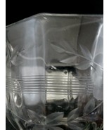 Clear Pressed Glass Open Sugar Bowl 2.75in  Paneled Etched Laurel Floral... - £12.35 GBP