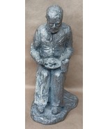 Michael Ricker Western Themed Pewter Figurine, Man Eating on Stump - $9.75