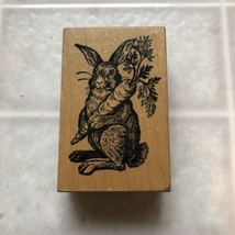 Rubber Stamp G 1047 Rabbit with Carrot Line Drawing Vintage PSX - $18.80