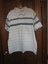 Vintage American Eagle Outfitters White with Blue Stripes Polo Shirt - S... - $15.90